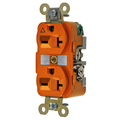 Hubbell Wiring Device-Kellems Straight Blade Devices, Receptacles, Duplex, Specification Grade, 2-Pole 3-Wire Grounding, 20A 250V, 6-20R, Orange, Single Pack IG5462